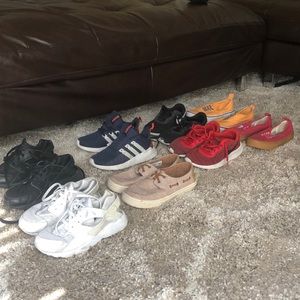 Boys Nike, vans, adidas, toms size 2 shoes
